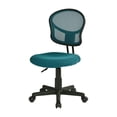 thumbnail image 4 of OSP Home Furnishings Mesh Back Armless Task Chair with Padded Fabric Seat, Blue, 4 of 4