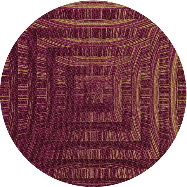 Ahgly Company Tapis d'Intérieur Lavable en Machine Rond Transitionnel Châtaigne Rouge, 6 Pieds Rond