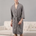thumbnail image 1 of Cardigan Bathrobe Thin Bathrobe Mens Home Clothes Bathrobe Men, 1 of 7