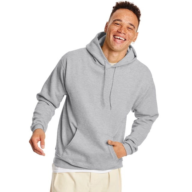 Hanes Mens EcoSmart Fleece Hoodie, 3XL, Ash