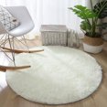 thumbnail image 2 of Soft White Round Area Rug for Bedroom Modern Fluffy Circle Rug for Kids Girls Baby Room Indoor Plush Circular Nursery Rugs （80cm）, 2 of 5