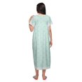 thumbnail image 3 of Moomaya Chemise de Nuit à Col Marin en Coton Imprimé pour Femmes, Boutonnée, 3 of 5
