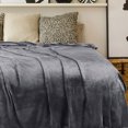thumbnail image 3 of REGALWOVEN 1 Pcs Home Warm Soft Microplush Fleece Solid Throw Blanket Dark Gray 78" x 90", 3 of 10