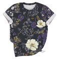 thumbnail image 3 of Pisexur Hauts d'Été pour Femmes, Chemisiers pour Femmes Chic Décontracté Hauts pour Femmes à la Mode Chandail Décontracté pour Femmes Imprimé à Manches Courtes Col Rond Haut, Hauts Grande Taille pour Femmes Multicolore, G, 3 of 4