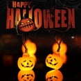 thumbnail image 1 of 2Pcs Halloween String Lights 21LED Skeleton Pumpkin Ghost Bat Hanging Fairy String Lights Waterproof Battery Powered Halloween Decoration String Lamps for Window Courtyard, 1 of 8