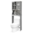 thumbnail image 1 of Gymax Armoire de Rangement Grise pour Salle de Bain au-Dessus de la Toilette, Gain de Place, Organisateur avec Tablette, 1 of 10