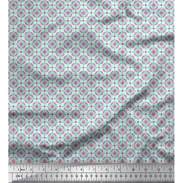 Soimoi Poly Georgette Fabric Floral Small Print Fabric by The Yard 52 Inch Wide
