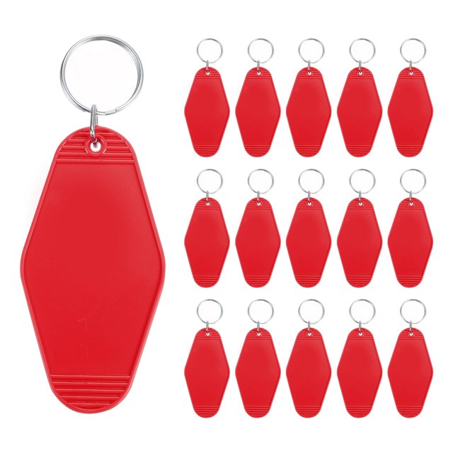 Unique Bargains Porte-Clés Vintage Motel Porte-Clés d'Hôtel Vierges Étiquette de Clé Rétro Losange, Rouge, Lot de 16