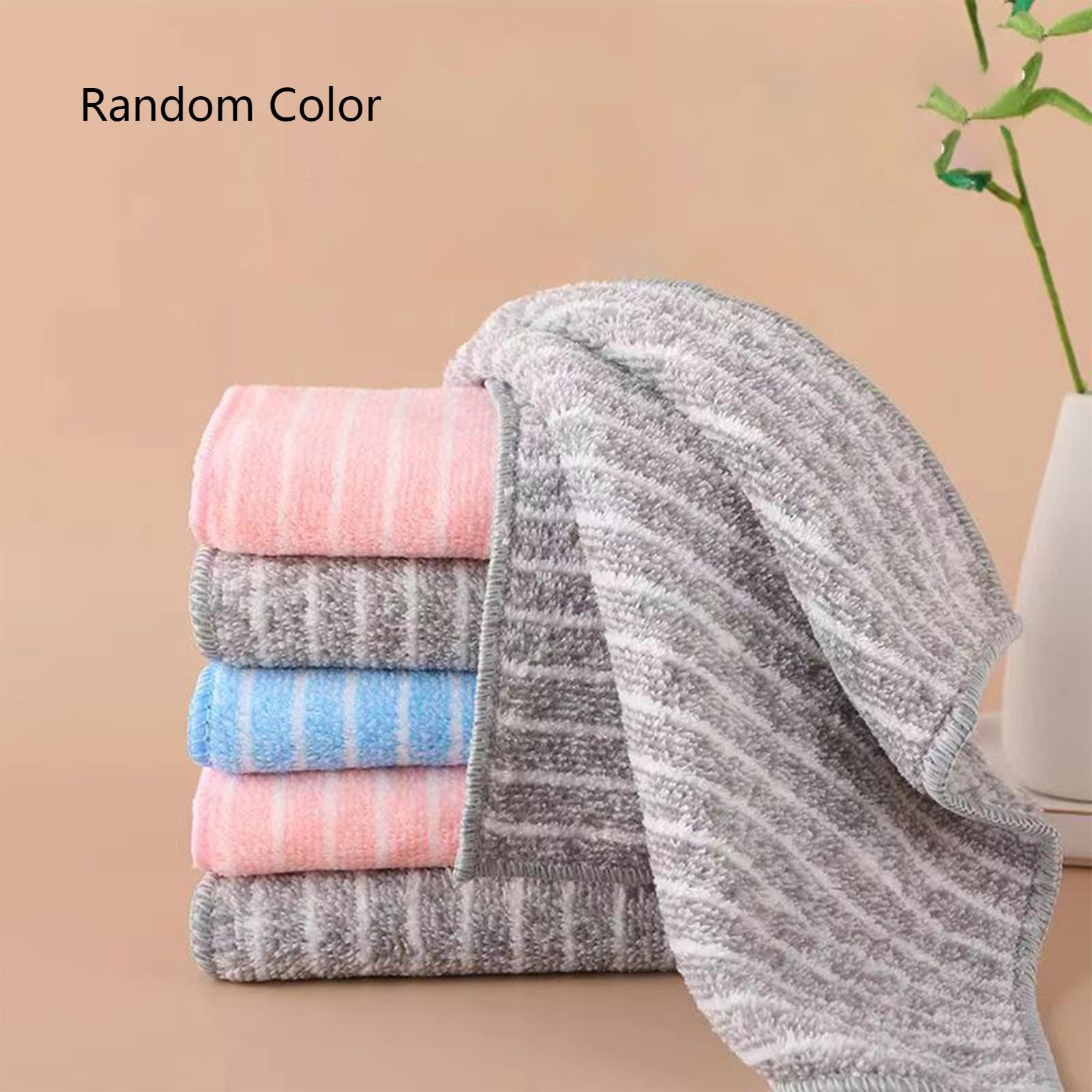 Clearance,Striped Cloth Set 5pcs - Non-Greasy Dish Wiping Cloth for Kitchen, Water-Absorbent, Hair-Free, Multi-Purpose Cleaning Towels for Dishes, Tables, and Surfaces, | Cloth, Pink,Blue,Gray-798