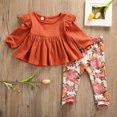 thumbnail image 3 of MesaSe Baby Girls Spring Solid Color Long Sleeve Tops + Floral Long Pants Clothes Set, 3 of 9