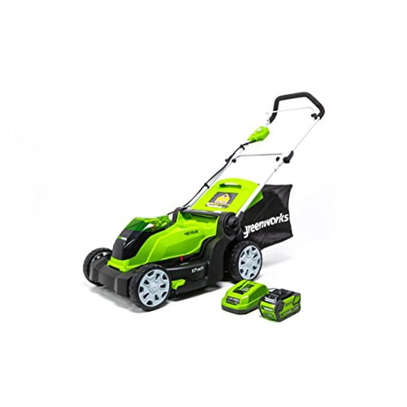 Greenworks G-MAX 40V 17 inch Brushed Mower with 4Ah Battery and Charger 2508302
