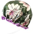 thumbnail image 3 of ORUYROP allydrew Côté Sauvage Bonnets de Douche Réutilisables Imperméables pour Femmes Cheveux Longs, Lys Verts, 3 of 4