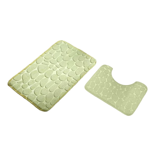 Dvkptbk Bathroom Rugs and Bath Mat Set Non Slip Absorbent Stain Resistant Quick Dry Washable Bathroom Rug Bath Mats for Bathroom Floor Tub Sink Shower Mat Easy Care (16"x24"+16"x20")