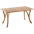 thumbnail image 3 of Homy Casa Outdoor Acacia Dining Table, 59 in. Rectangle, Slatted, Seats 6, All-Weather, Patio Garden, 3 of 7