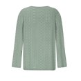 thumbnail image 3 of Timegard Hauts à Oeillets pour Femmes Col en V Échancré Blouse à Boutons Chic Décontractée Manches Longues Hauts Amples Automne, 3 of 4