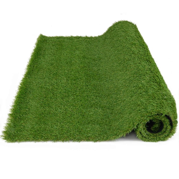 Costway 6 x 10 FT Artificial Grass Turf with Drainage Holes Nonslip Bottom 60 OZ Heavy