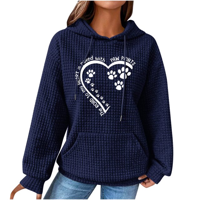 Birdeem Women Print Round-Neck Long Sleeve Loosen Single Sweatshirt Tops Pullover Blouse