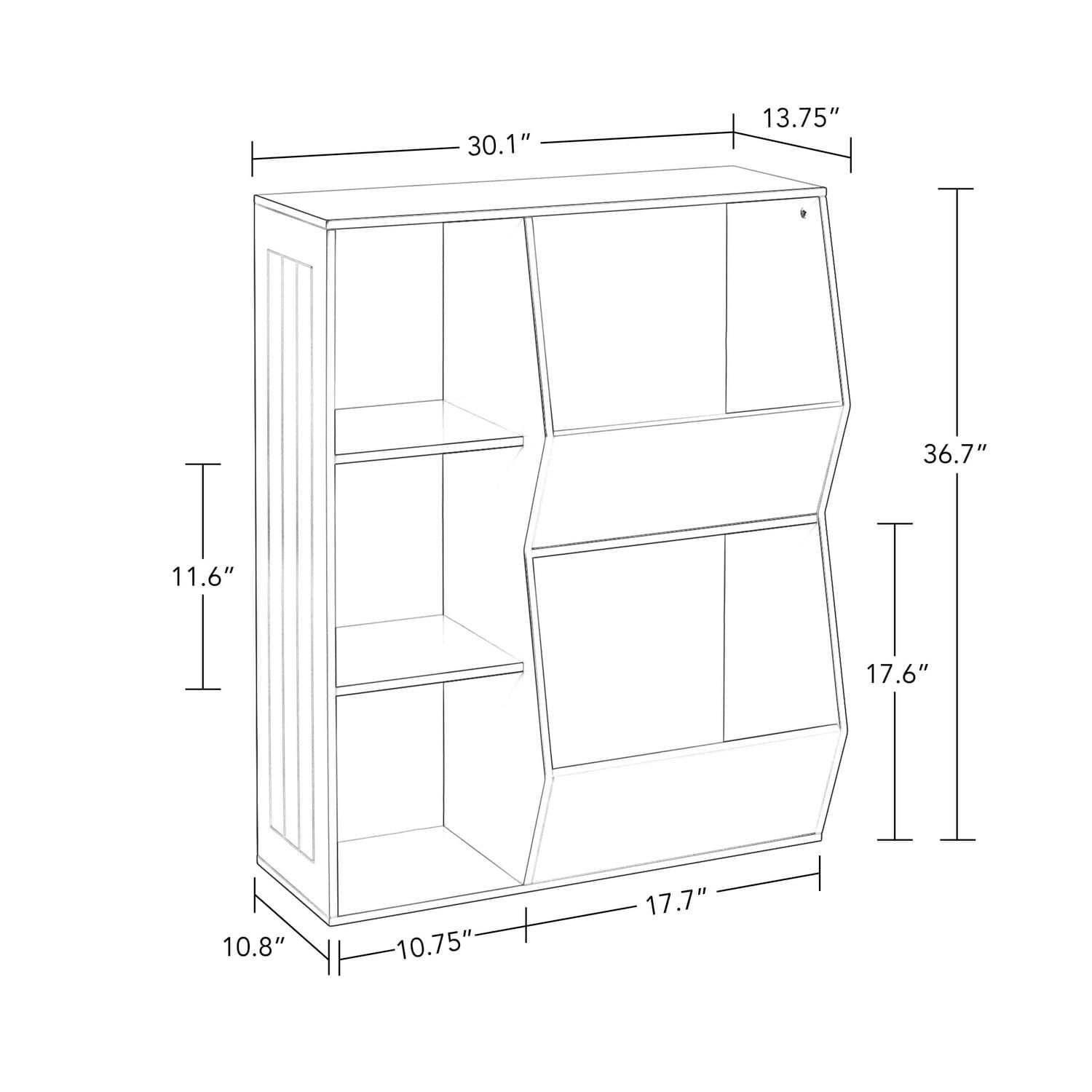 Maison RiverRidge® Rangement à 3 casiers et 2 bacs à légumes pour enfant, blanc