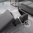 thumbnail image 3 of BALUS 2 Pieces Couch Set, L Shaped Sofa with Storage Ottoman, 5-Seats Sectionals, Living Room Set Furniture, Linen, Dark Gray, 3 of 5