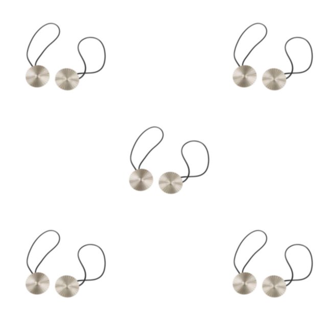 yingyy 1/2/3/5 2 Pieces Curtain Tieback Round Polyester Replacement Simple Style Household Kitchen Sunshade Drape Fixing Fastener Silver 5PCS