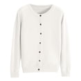 thumbnail image 1 of Hontri Cardigans pour Femmes Légers Offres à Moins de 15 $, Cardigan Basique pour Femmes à Col Rond, Manches Longues, Boutonné, Blanc m, 1 of 6