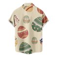 thumbnail image 5 of DPTALR Hommes Décontracté Boutons Pâques Imprimé avec Poche Col Rabattu Chemise à Manches Courtes Blouse, 5 of 5