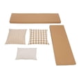 thumbnail image 3 of Linon Troyin Coin de Rangement en Bois Naturel et Blanc avec Coussins/oreillers Beige, 3 of 15