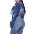 thumbnail image 3 of Women's Cropped Jacket With Holes On The Back And Cutout Denim Jacket, 3 of 7