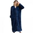 thumbnail image 4 of Fleece Ladies Soft Tie Front Dressing Gown Robe Long Marks and Spencer Robe, 4 of 9