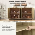 thumbnail image 3 of MODERNLUXE Buffet Bahut de 55 Pouces avec Rangement, Table Console de Bar à Café Style Ferme avec Tablettes Ajustables pour Cuisine, Entrée, Naturel, 3 of 9