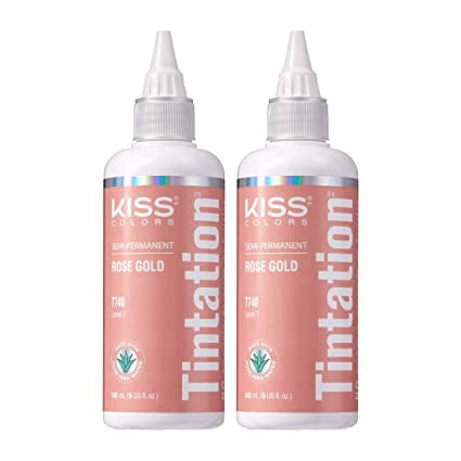Kiss Tintation Coloration Capillaire Semi-Permanente 5 Onces Or Rose (Lot de 2)