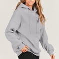 thumbnail image 4 of RKSTN Hoodies for Women Casual Plus Size Long Sleeve Solid Color Pullover Tops Fall Fashion Lightweight Loose Drawstring Sweatshirt, 4 of 9
