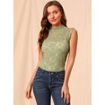 thumbnail image 3 of INSPIRE CHIC Women's Sleeveless Lace Ruffled Semi Sheer Blouse Top, 3 of 6