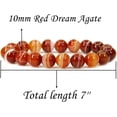 thumbnail image 2 of Bracelet en Perles Extensible 10 mm en Agate de Rêve Rouge Naturelle, Véritables Pierres Précieuses Semi-Précieuses, Guérison, 7 Pouces Unisexe, 2 of 3