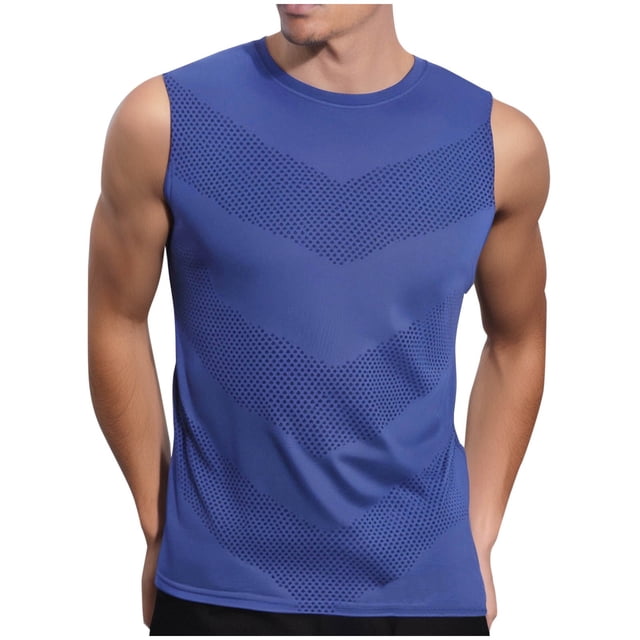 Cameland Tank Tops Men Workout Shirts for Men Men's Summer Solid Color Vest Sleeveless T Shirt Vest Top Athletic Shirts & Tops Mens Compression Tank Top