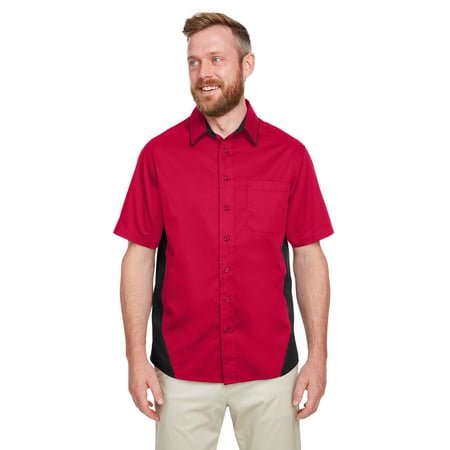 Harriton Chemise à Manches Courtes Colorblock pour Hommes M586