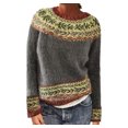 thumbnail image 1 of Wiyuqeen Fair Isle Knit Sweaters Women Long Sleeve Lounge Knit Pullover Round Neck Vintage Sweaters Fall Raglan Sweaters Clearance, 1 of 4