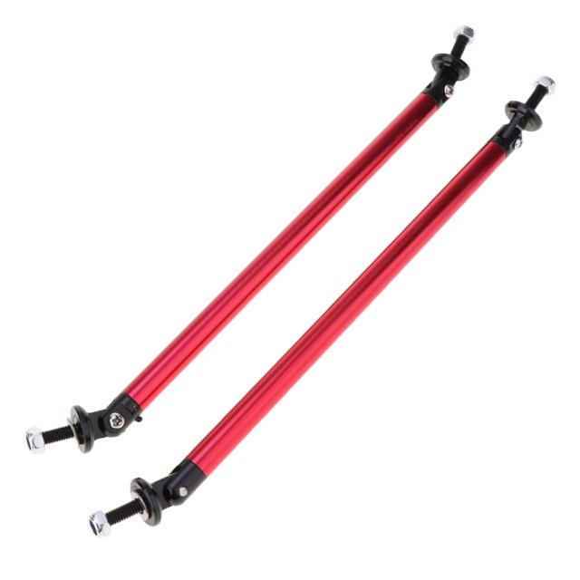 Adjustable Front Bumper Lip Splitter Strut Rod Tie Support Bars 200mm Red