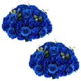 thumbnail image 1 of CHOK Artificial Flower Kissing Balls for Wedding Table Centerpieces 10Pcs 14.2 Large White Fake Roses Hydrangea Flower Arrangement, 1 of 7