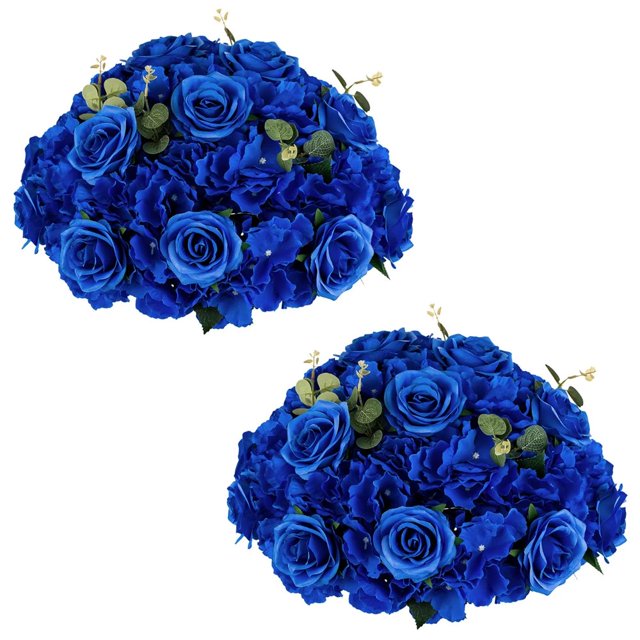 CHOK Artificial Flower Kissing Balls for Wedding Table Centerpieces 10Pcs 14.2 Large White Fake Roses Hydrangea Flower Arrangement