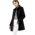 thumbnail image 3 of INSPIRE CHIC Women's Winter Single Breasted Mid Length Outerwear Overcoat Black M, 3 of 7