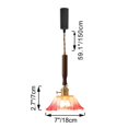 thumbnail image 4 of FSLiving J-Type Track Light Pendants Restaurant Pink Flower Glassblowing Lamp Juno Track Light Adjustable Height Cone Industrial Style for Kitchen Island 5 ft,(Walnut Wood), 4 of 8