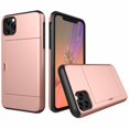 thumbnail image 1 of iPhone11 ProMax Case Hybrid Rugged Hard Back Cover with ID Credit Card Slot Holder Wallet Case for Apple iPhone11 ProMax - Rose Gold, 1 of 8