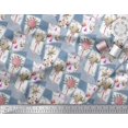 thumbnail image 2 of Soimoi Polyester Crepe Fabric Leaves & Flower Floral Printed Fabric 1 Yard 52 Inch Wide, 2 of 3