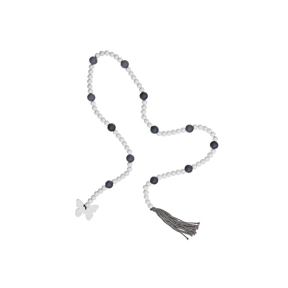 IH Casa Decor 65" Dual Color Bead Garland With Tassel Butterfly - Set of 2