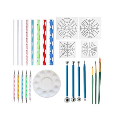 Miangastore 25pcs Embossing Stylus Set with Different Size Dotting Pen Tool Stylus for Carbon Transfer Paper Painting Pottery Clay Indentation Tools