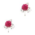 thumbnail image 3 of Youkk Cloth Chic And Stylish Brooch Pin Fashion Statement With Exquisite Piece Modern Minimalist Corsage Rose Red 2Set, 3 of 6