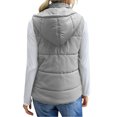 thumbnail image 4 of LSLJS Mode Femme T-Shirt Sans Manches Veste d'Hiver Extérieur Blouse à Fermeture Éclair Manteau Hauts, Gilets Extérieurs pour Femmes, 4 of 7