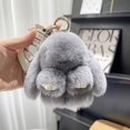 thumbnail image 1 of TopLLC Handmades Soft Bunny PomPom Charmss Bunny Car Key Chain Pendant Key Ring, 1 of 7