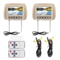 thumbnail image 1 of 2pcs Universal 7 in HD Car Headrest LCD Video Player Wireless Control MP5 Display Brown, 1 of 9